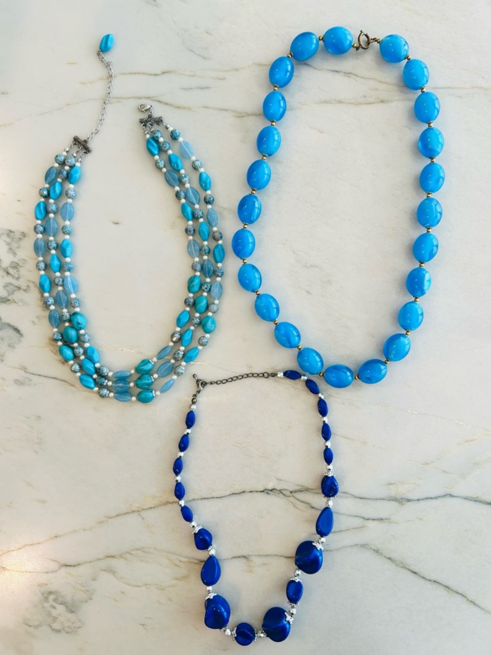 Blue Beaded Necklace Collection - Turquoise & Cobalt Statement Necklaces